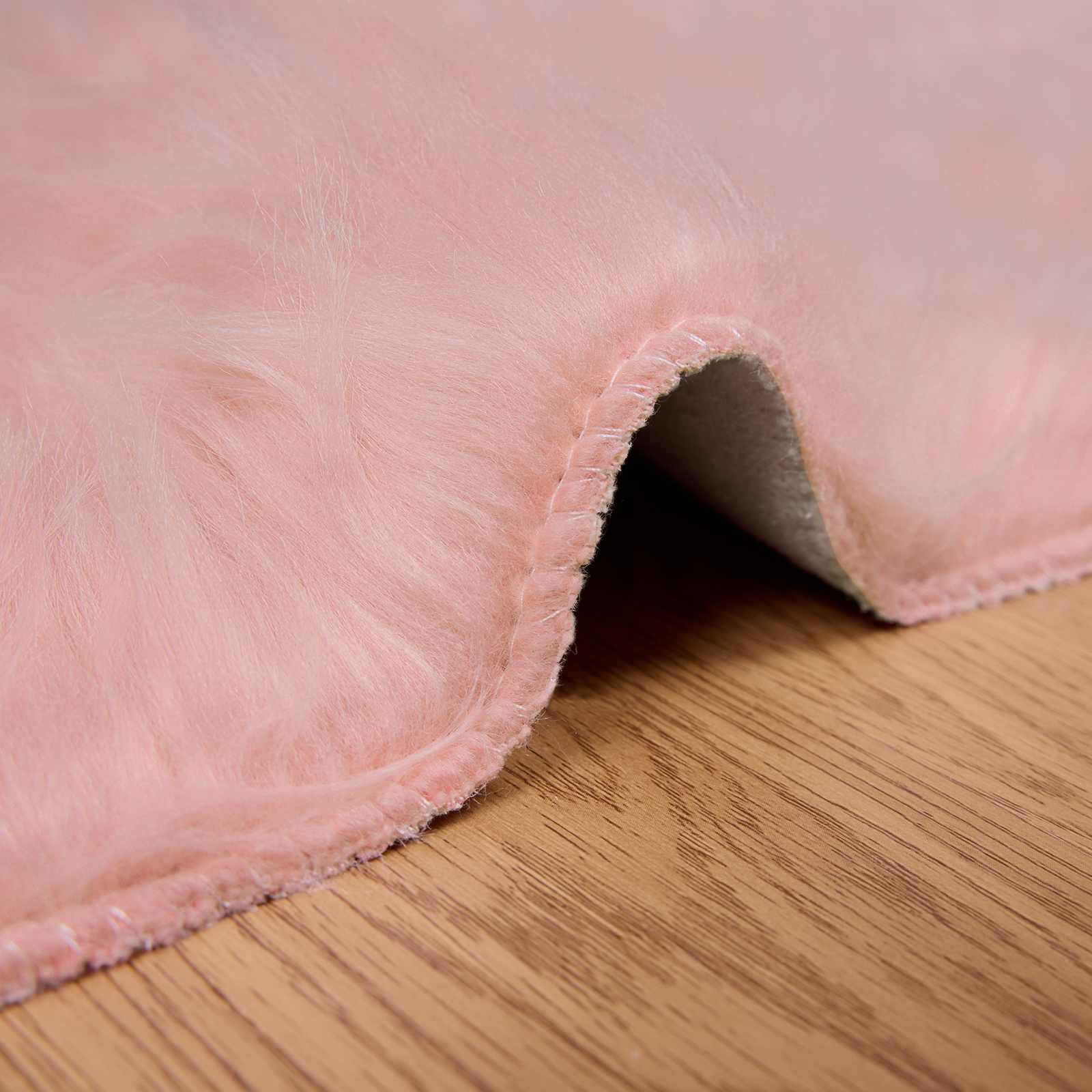 vidaXL Faux Sheepskin Rug TAFALLA Pink 80 x 250 cm Polyester 5