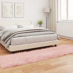 vidaXL Faux Sheepskin Rug TAFALLA Pink 80 x 250 cm Polyester 4