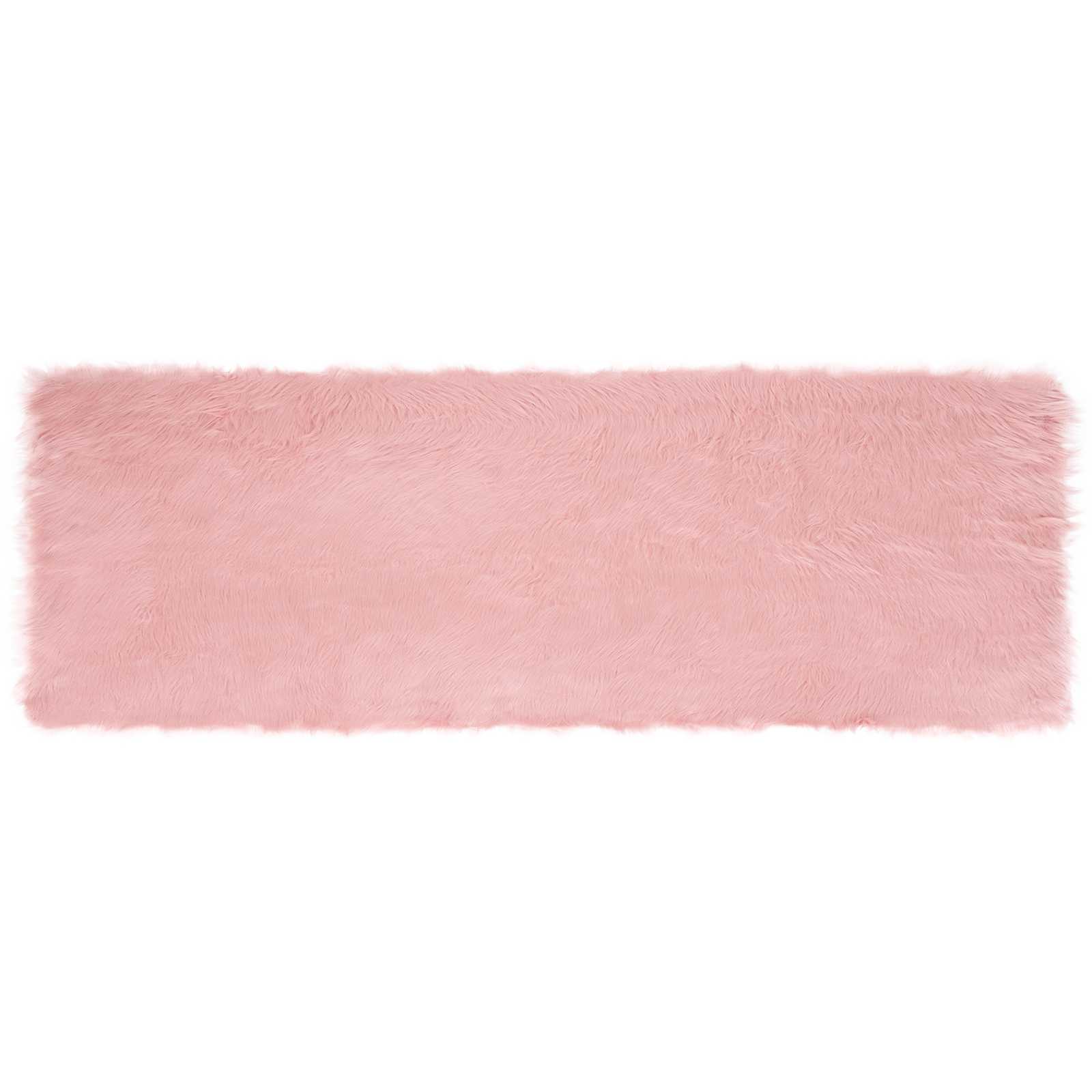 vidaXL Faux Sheepskin Rug TAFALLA Pink 80 x 250 cm Polyester 2