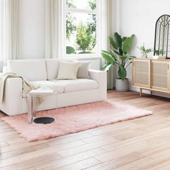 vidaXL Faux Sheepskin Rug TAFALLA Pink 100 x 200 cm Polyester 1