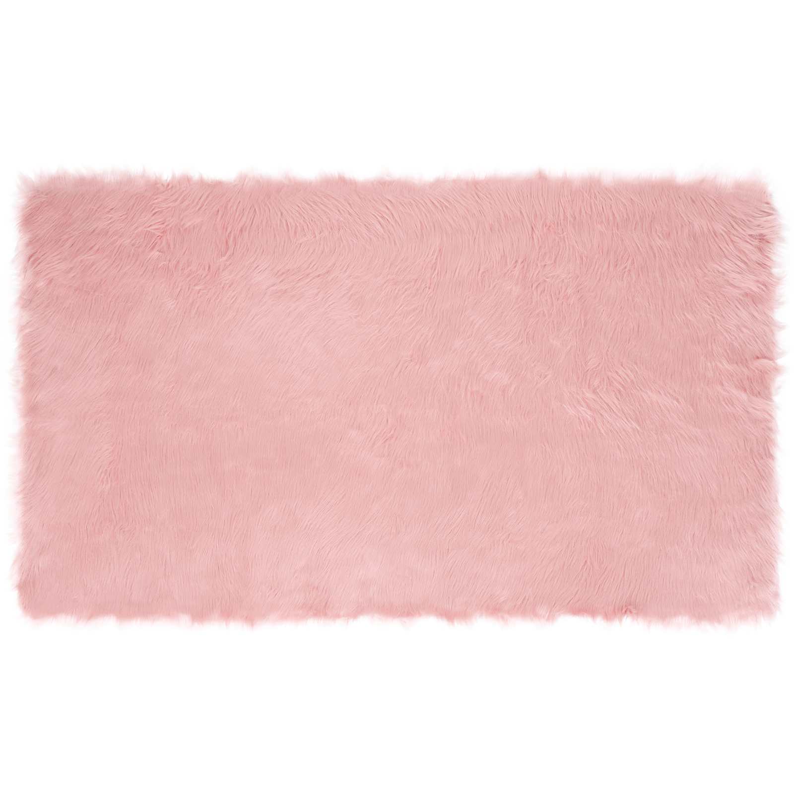 vidaXL Faux Sheepskin Rug TAFALLA Pink 100 x 200 cm Polyester 2