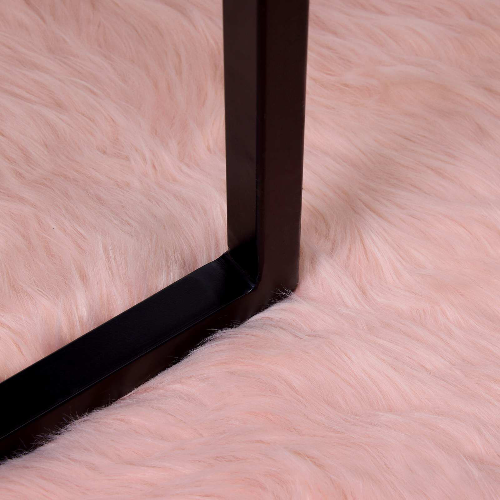 vidaXL Faux Sheepskin Rug TAFALLA Pink 200 x 200 cm Polyester 6