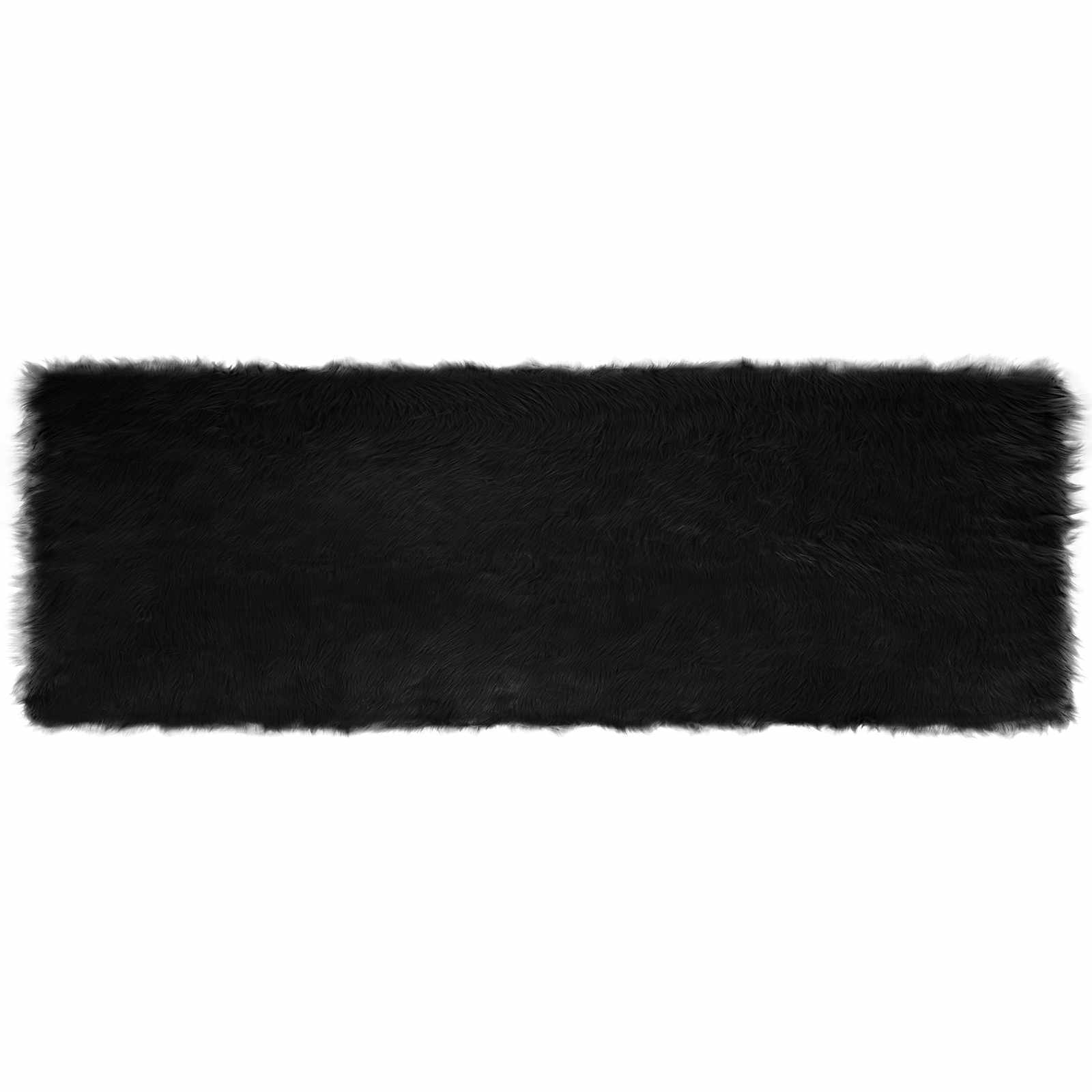 vidaXL Faux Sheepskin Rug TAFALLA Black 80 x 250 cm Polyester 2