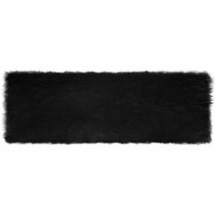 vidaXL Faux Sheepskin Rug TAFALLA Black 80 x 250 cm Polyester 2