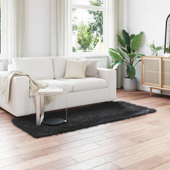 vidaXL Faux Sheepskin Rug TAFALLA Black 100 x 200 cm Polyester 1