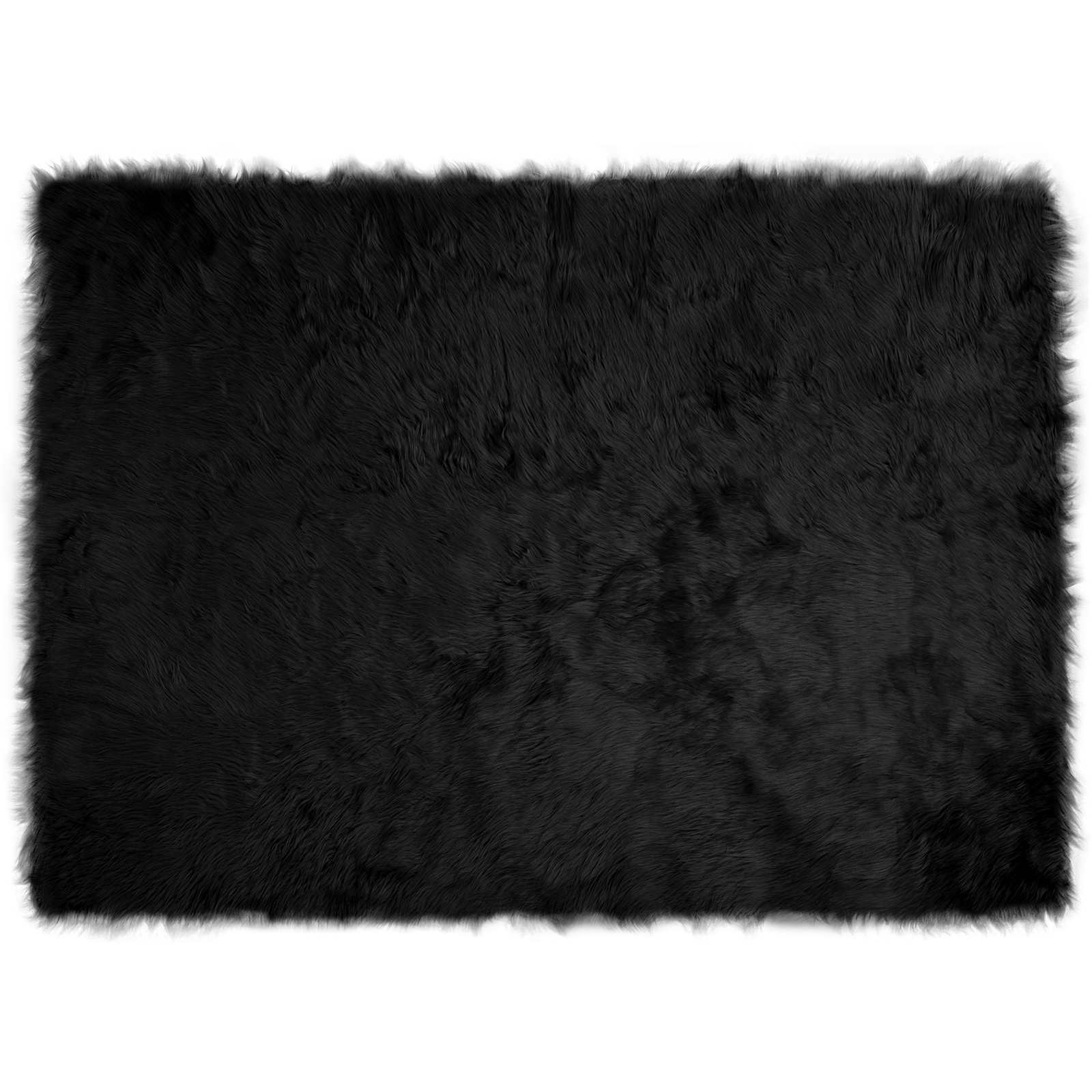 vidaXL Faux Sheepskin Rug TAFALLA Black 120 x 170 cm Polyester 2