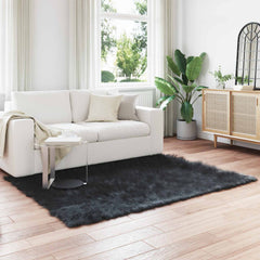 vidaXL Faux Sheepskin Rug TAFALLA Black 160 x 230 cm Polyester 1