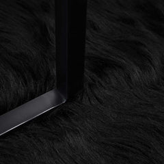 vidaXL Faux Sheepskin Rug TAFALLA Black 200 x 200 cm Polyester 5