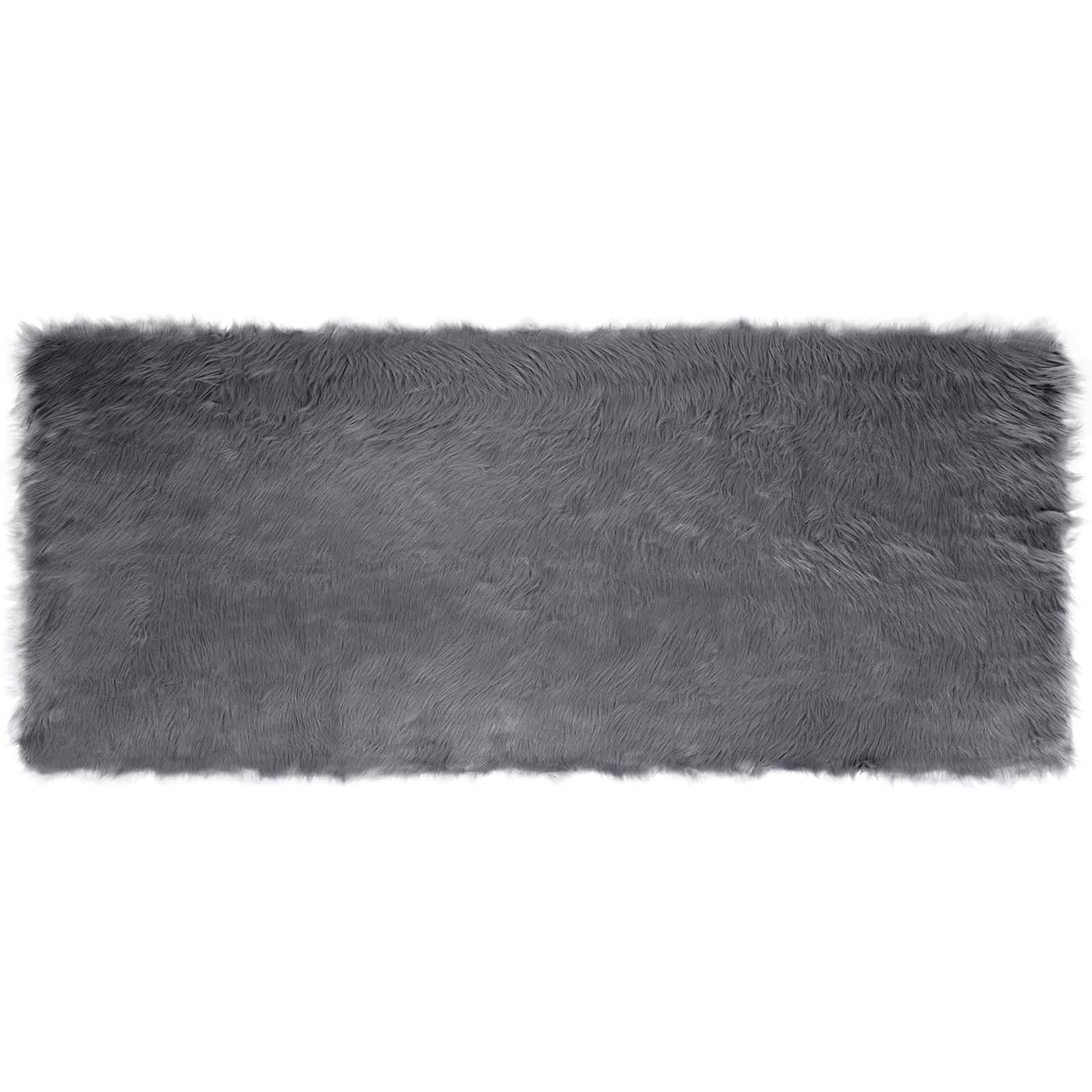 vidaXL Faux Sheepskin Rug TAFALLA Anthracite 100 x 200 cm Polyester 2