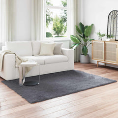 vidaXL Faux Sheepskin Rug TAFALLA Anthracite 120 x 170 cm Polyester 1