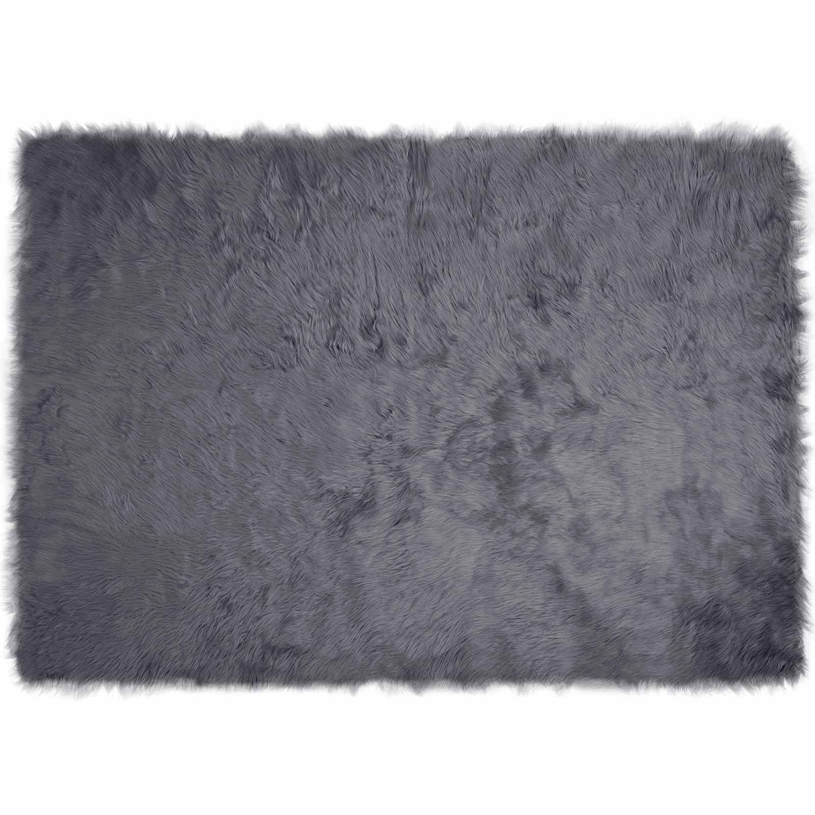 vidaXL Faux Sheepskin Rug TAFALLA Anthracite 120 x 170 cm Polyester 2