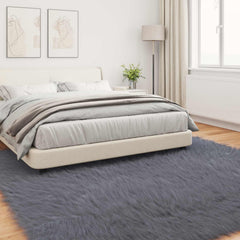 vidaXL Faux Sheepskin Rug TAFALLA Anthracite 200 x 200 cm Polyester 4