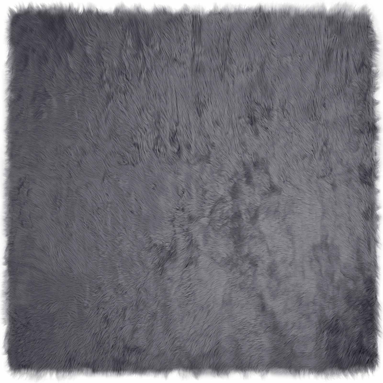 vidaXL Faux Sheepskin Rug TAFALLA Anthracite 200 x 200 cm Polyester 2
