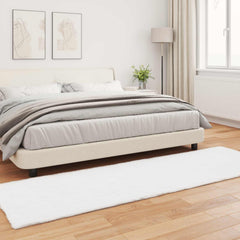 vidaXL Anti-Slip Faux Rabbit Fur Rug OLITE White 80 x 250 cm Polyester 4