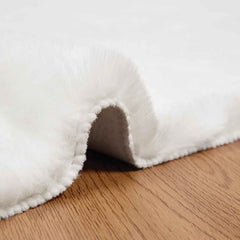 vidaXL Anti-Slip Faux Rabbit Fur Rug OLITE White 100 x 200 cm 5