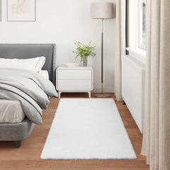 vidaXL Anti-Slip Faux Rabbit Fur Rug OLITE White 100 x 200 cm 4