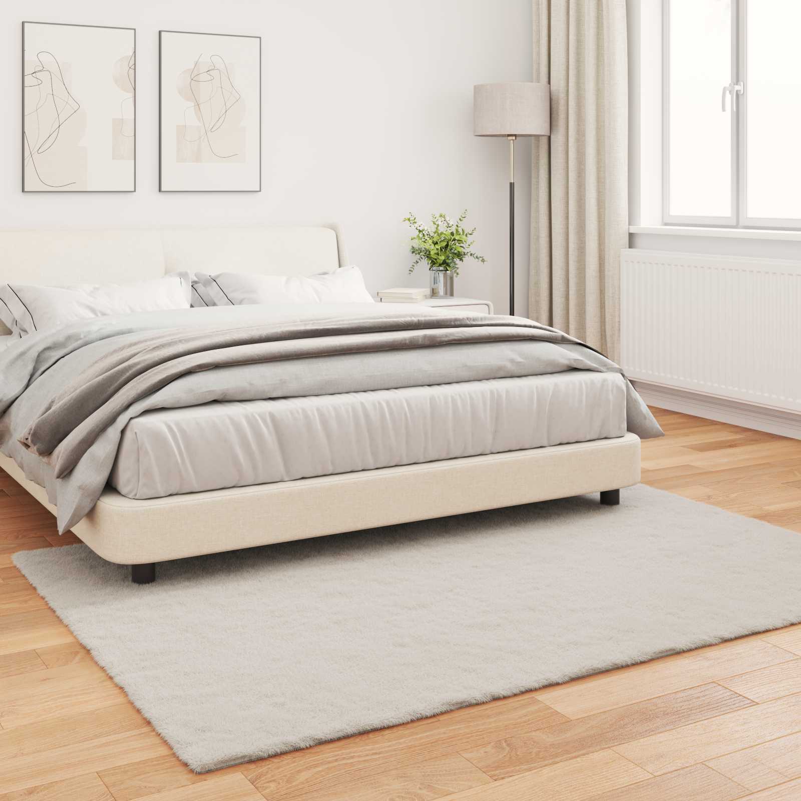 vidaXL Anti-Slip Faux Rabbit Fur Rug OLITE Beige 120 x 170 cm 4