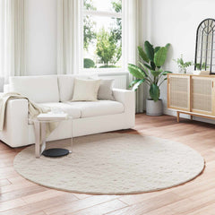 vidaXL Anti-Slip Faux Rabbit Fur Rug OLITE Beige Ø 200 cm Polyester 1