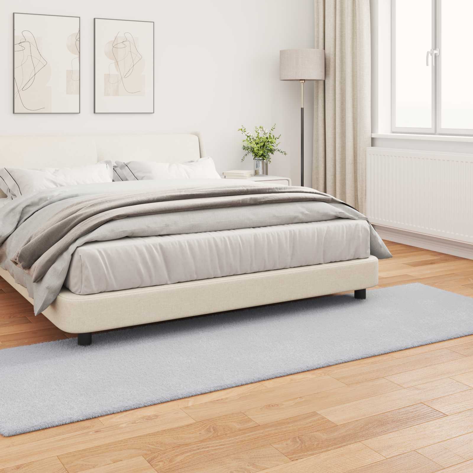 vidaXL Anti-Slip Faux Rabbit Fur Rug OLITE Grey 80 x 250 cm Polyester 4