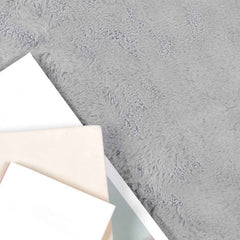 vidaXL Anti-Slip Faux Rabbit Fur Rug OLITE Grey Ø 200 cm Polyester 3