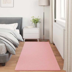 vidaXL Anti-Slip Faux Rabbit Fur Rug OLITE Pink 80 x 200 cm Polyester 4