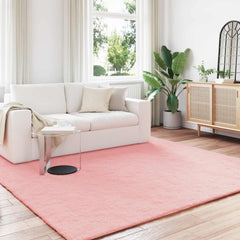 vidaXL Anti-Slip Faux Rabbit Fur Rug OLITE Pink 200 x 200 cm Polyester 1