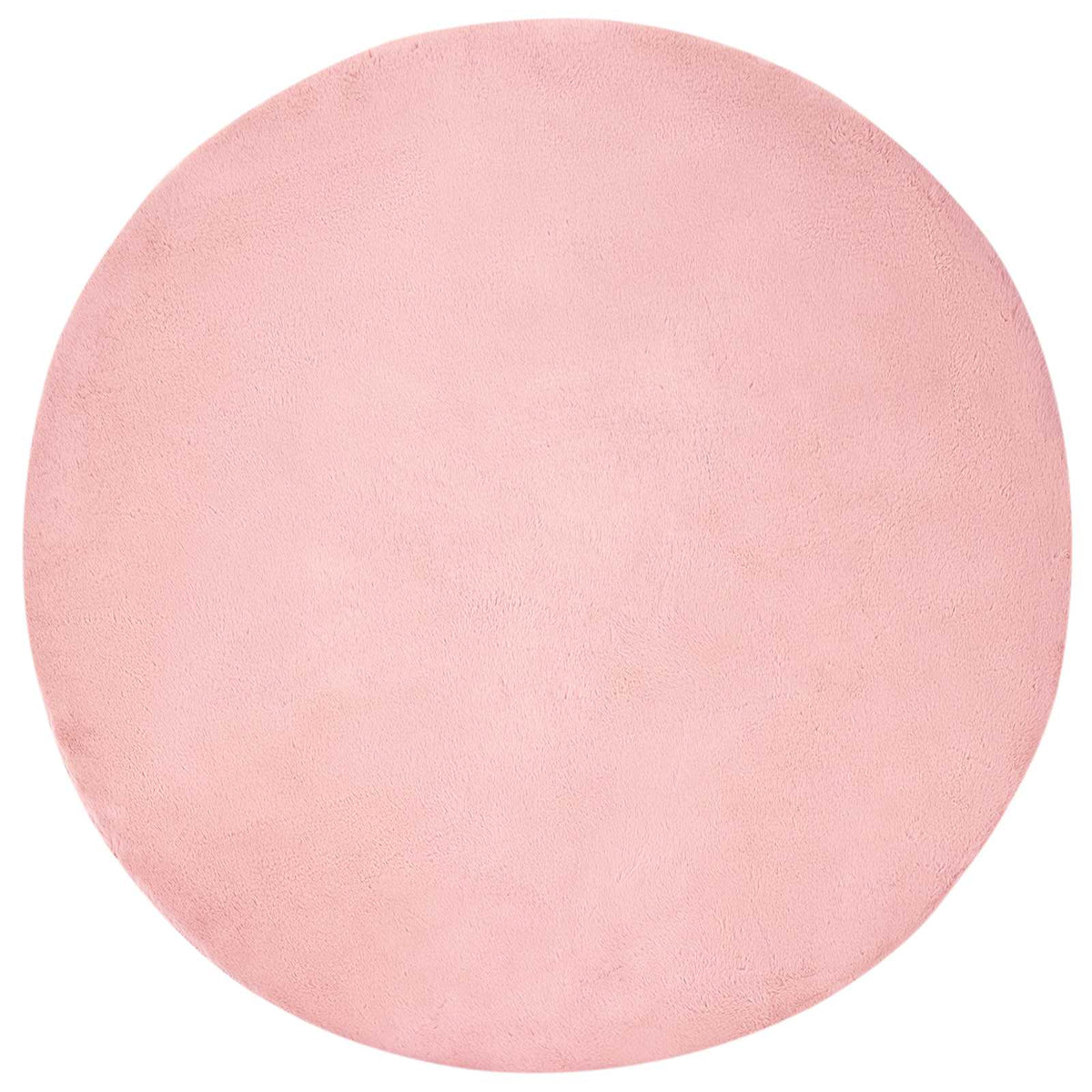 Anti-Slip Faux Rabbit Fur Rug OLITE Polyester Pink Ø 200 cm