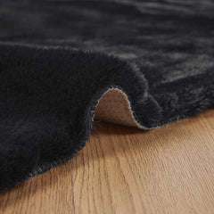 vidaXL Anti-Slip Faux Rabbit Fur Rug OLITE Black 200 x 200 cm 5