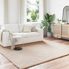 vidaXL Anti-Slip Faux Rabbit Fur Rug OLITE Taupe 200 x 200 cm 1