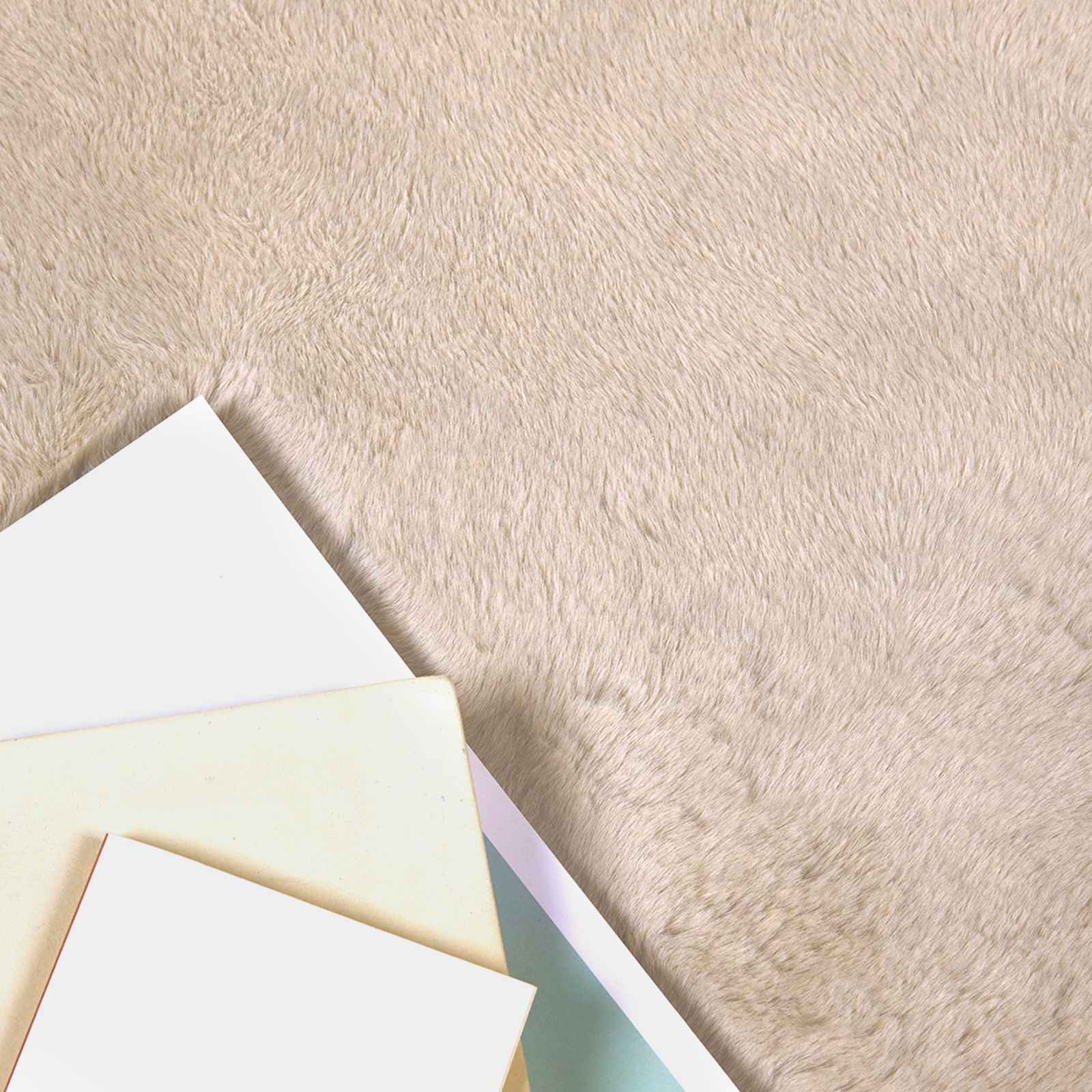vidaXL Anti-Slip Faux Rabbit Fur Rug OLITE Taupe 200 x 200 cm 3