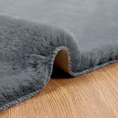 vidaXL Anti-Slip Faux Rabbit Fur Rug OLITE Anthracite 80 x 250 cm 5