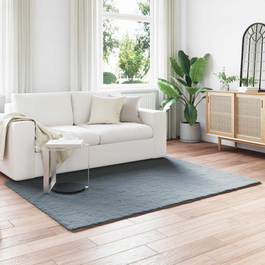 vidaXL Anti-Slip Faux Rabbit Fur Rug OLITE Anthracite 120 x 170 cm 1