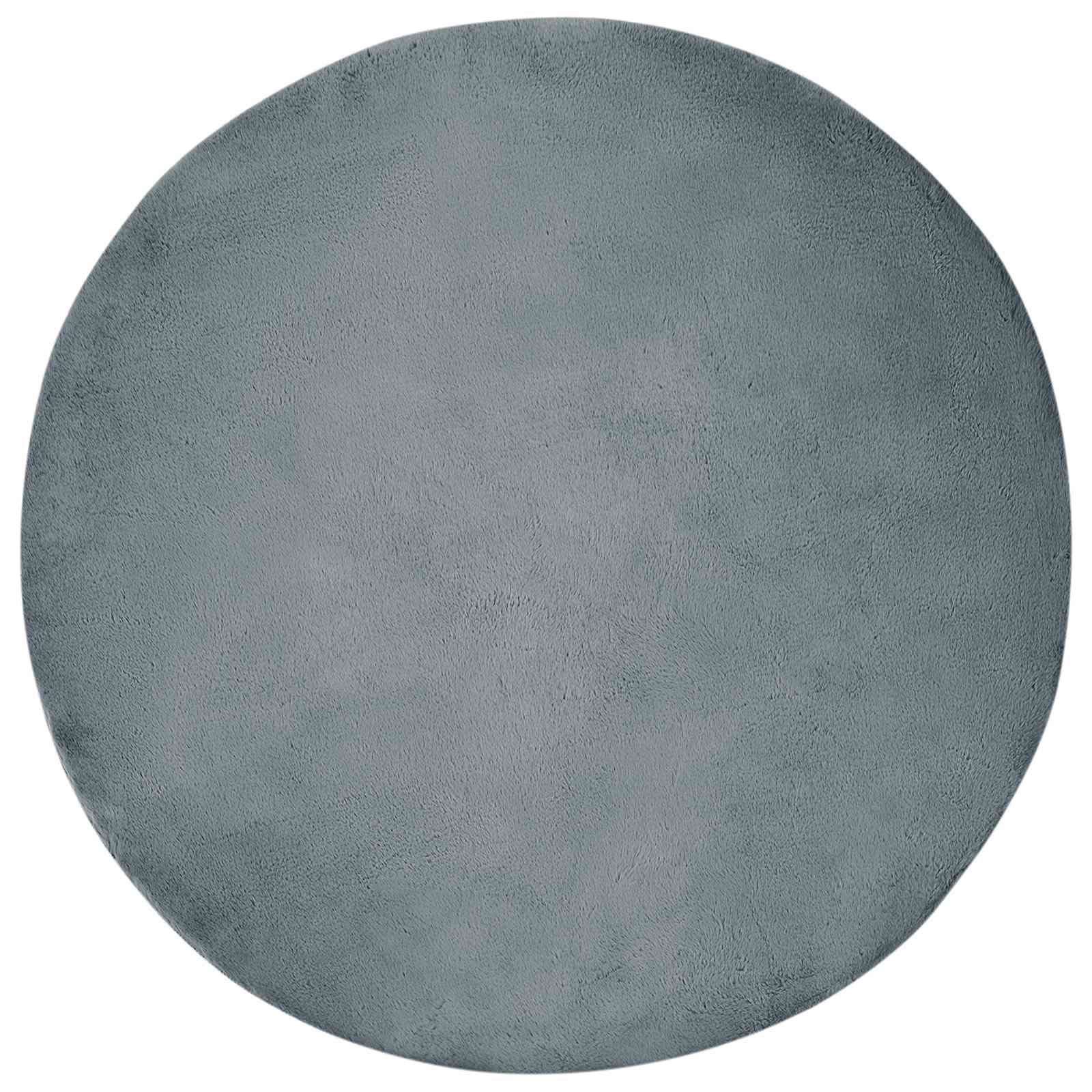 vidaXL Anti-Slip Faux Rabbit Fur Rug OLITE Anthracite Ø 160 cm 2