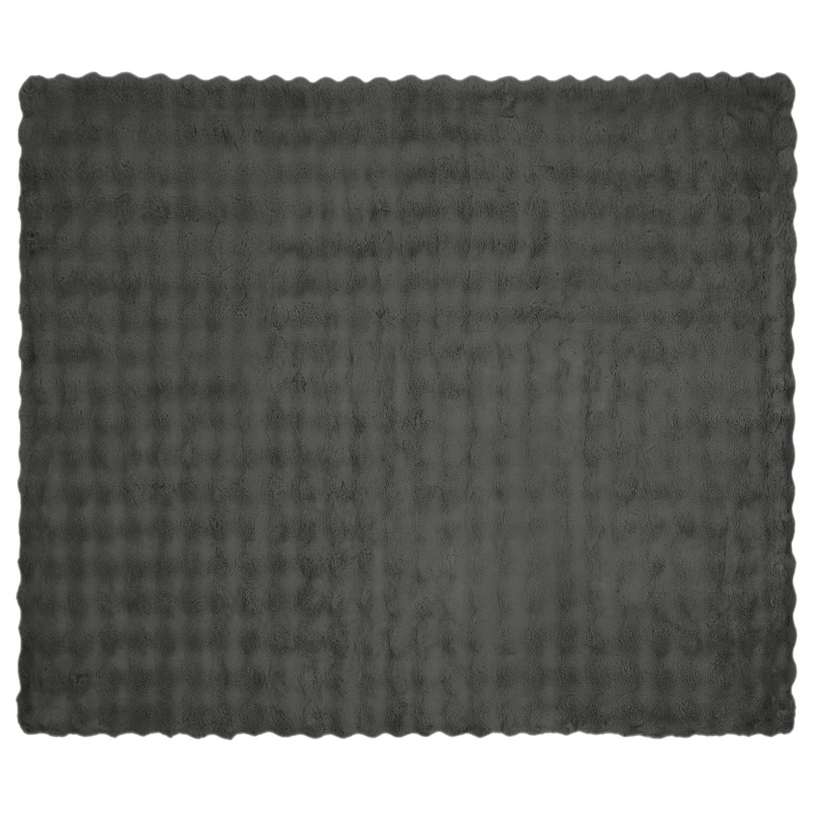 vidaXL Anti-Slip Faux Rabbit Fur Blanket Olite Dark Grey 130 x 150 cm 5