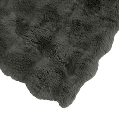 vidaXL Anti-Slip Faux Rabbit Fur Blanket Olite Dark Grey 150 x 220 cm 6