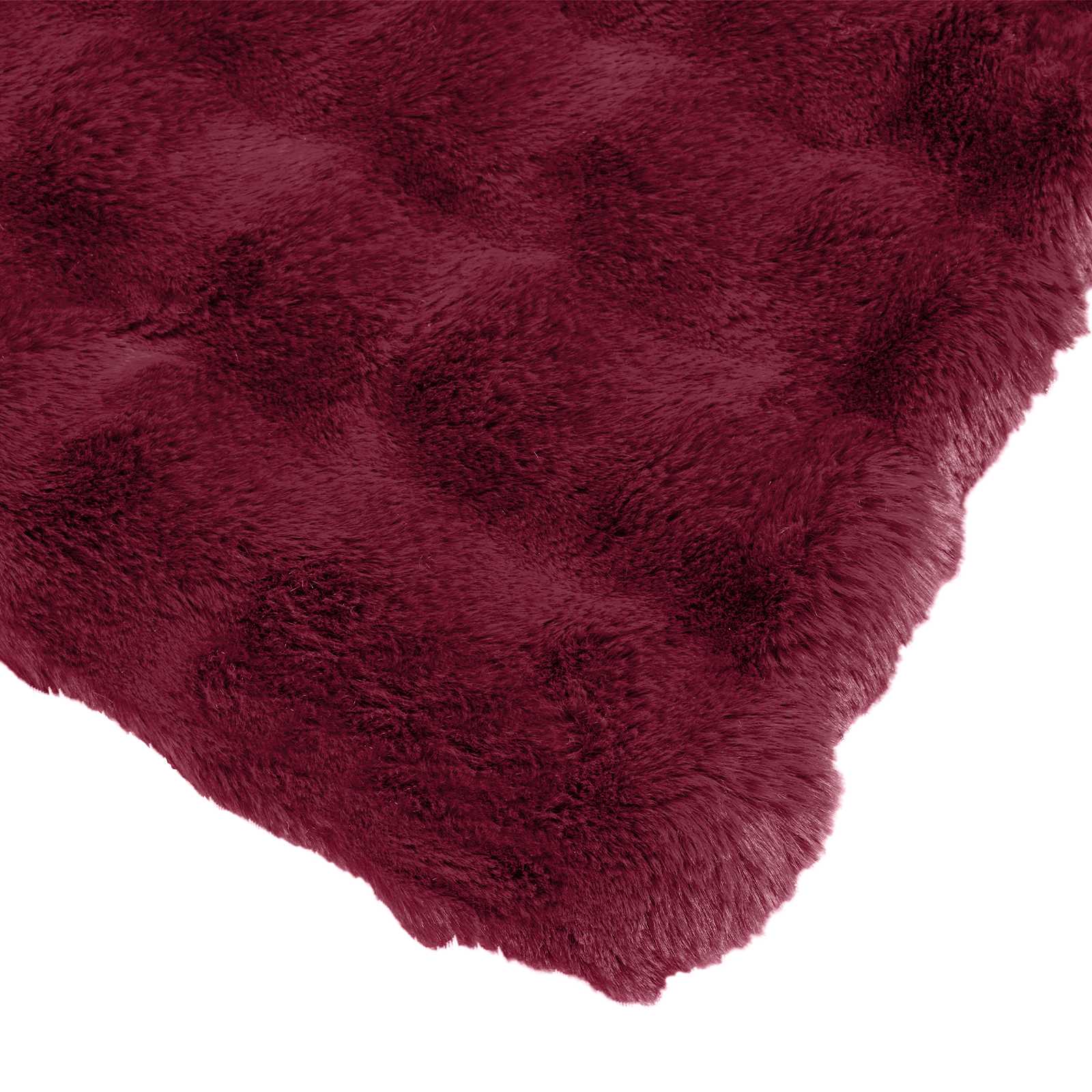vidaXL Anti-Slip Faux Rabbit Fur Blanket Olite Bordeaux Red Polyester 6