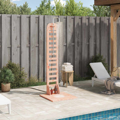 Outdoor Shower 223 cm Solid Pine Wood and Stainless Steel Natural douglas