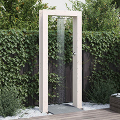 Outdoor Shower 226 cm Solid Pine Wood and Stainless Steel White pine