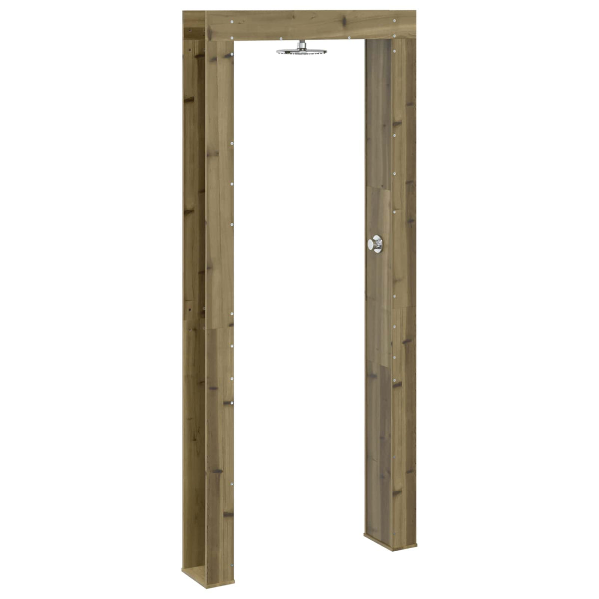 Outdoor Shower 226 cm Solid Pine Wood and Stainless Steel Natural impregnated