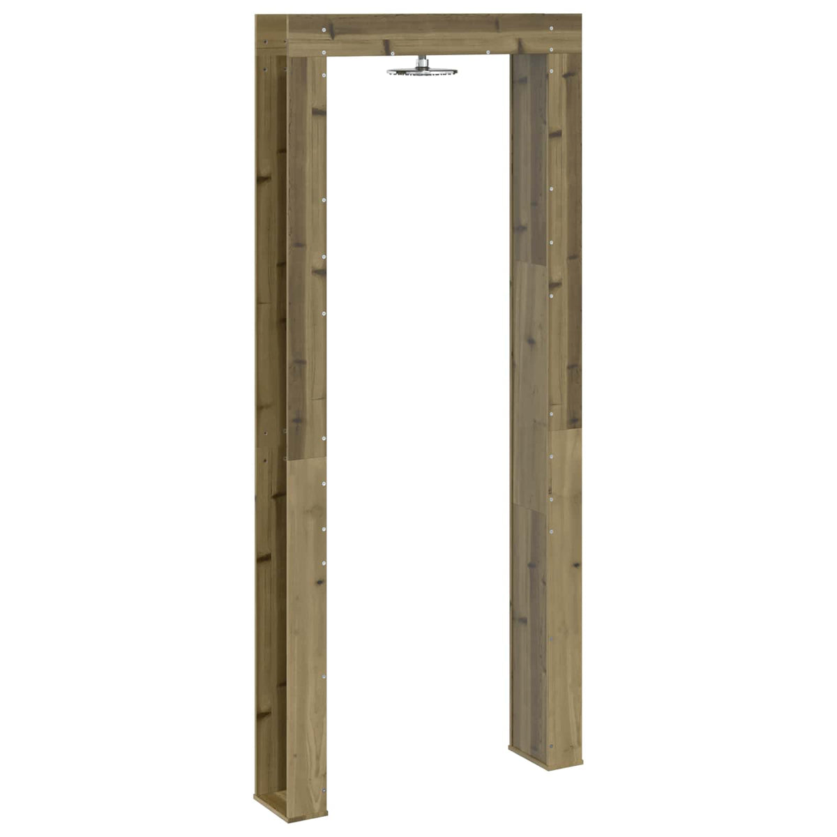 Outdoor Shower 226 cm Solid Pine Wood and Stainless Steel Natural impregnated
