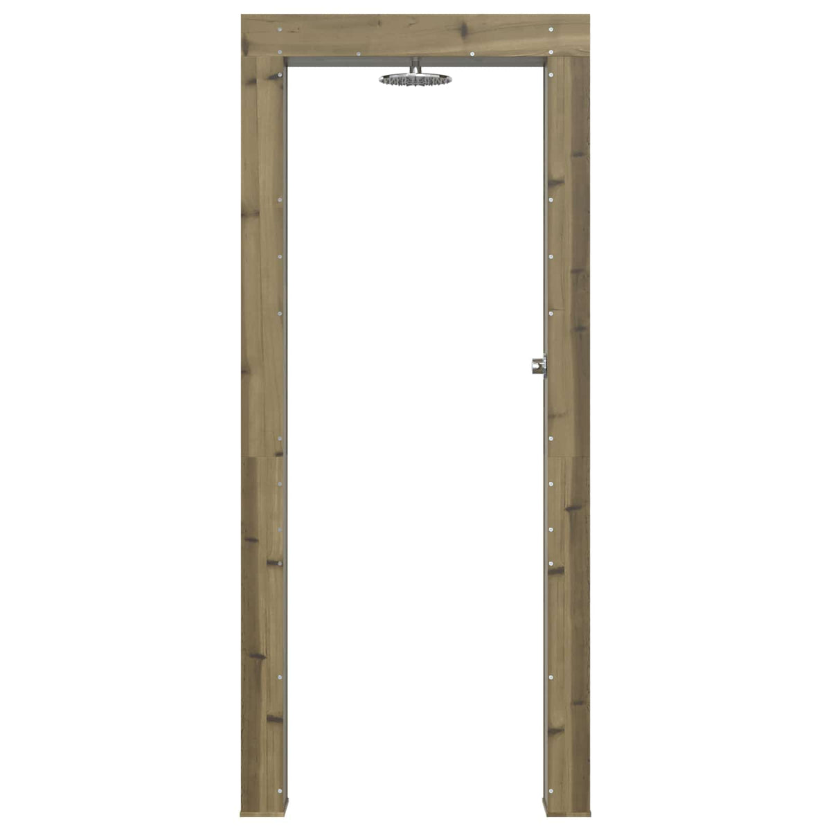Outdoor Shower 226 cm Solid Pine Wood and Stainless Steel Natural impregnated