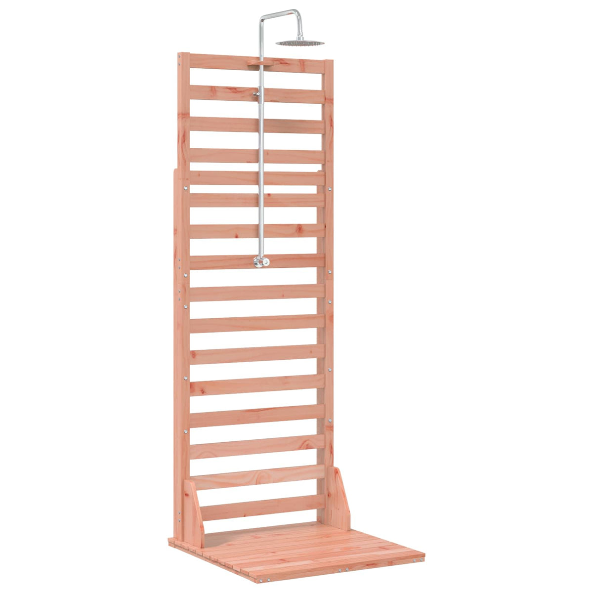 Outdoor Shower 225 cm Solid Pine Wood and Stainless Steel Natural douglas