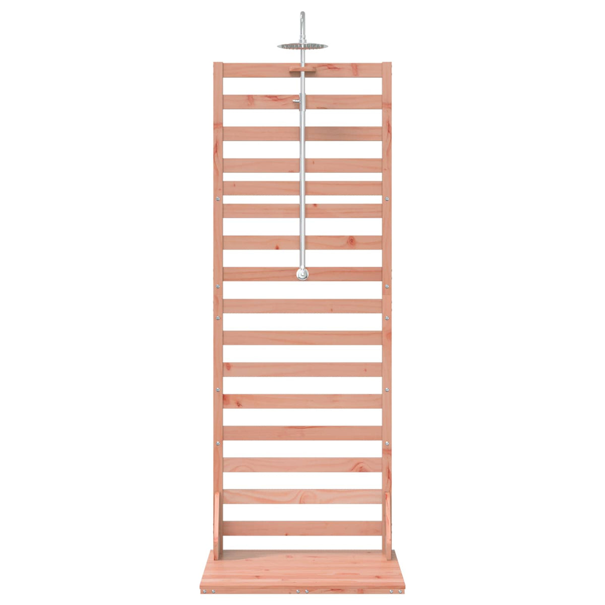 Outdoor Shower 225 cm Solid Pine Wood and Stainless Steel Natural douglas