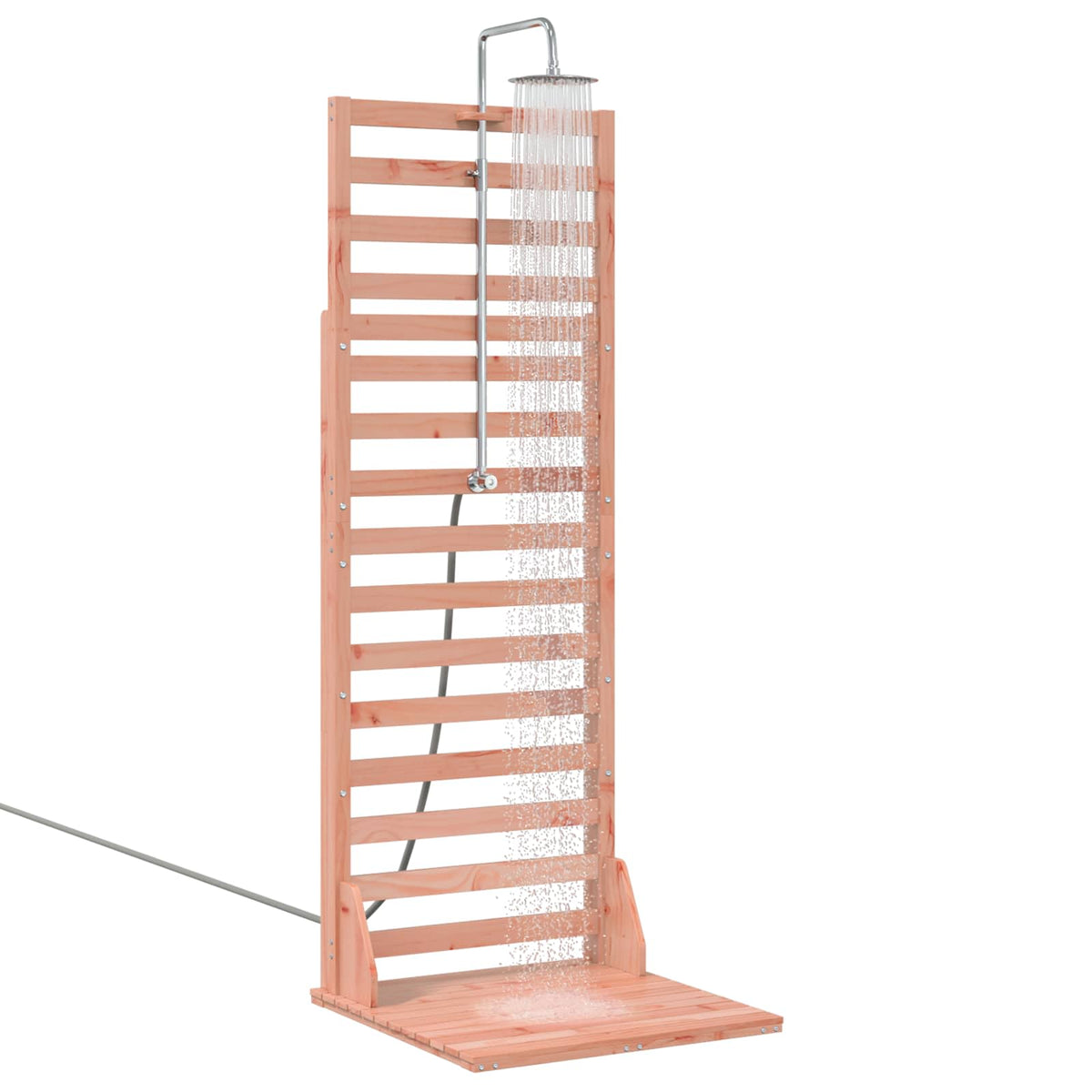Outdoor Shower 225 cm Solid Pine Wood and Stainless Steel Natural douglas