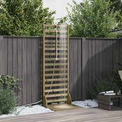 Outdoor Shower 225 cm Solid Pine Wood and Stainless Steel Natural impregnated