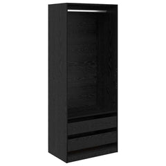 Wardrobe Engineered Wood 80 x 50 x 200 cm 2 Drawers Black oak