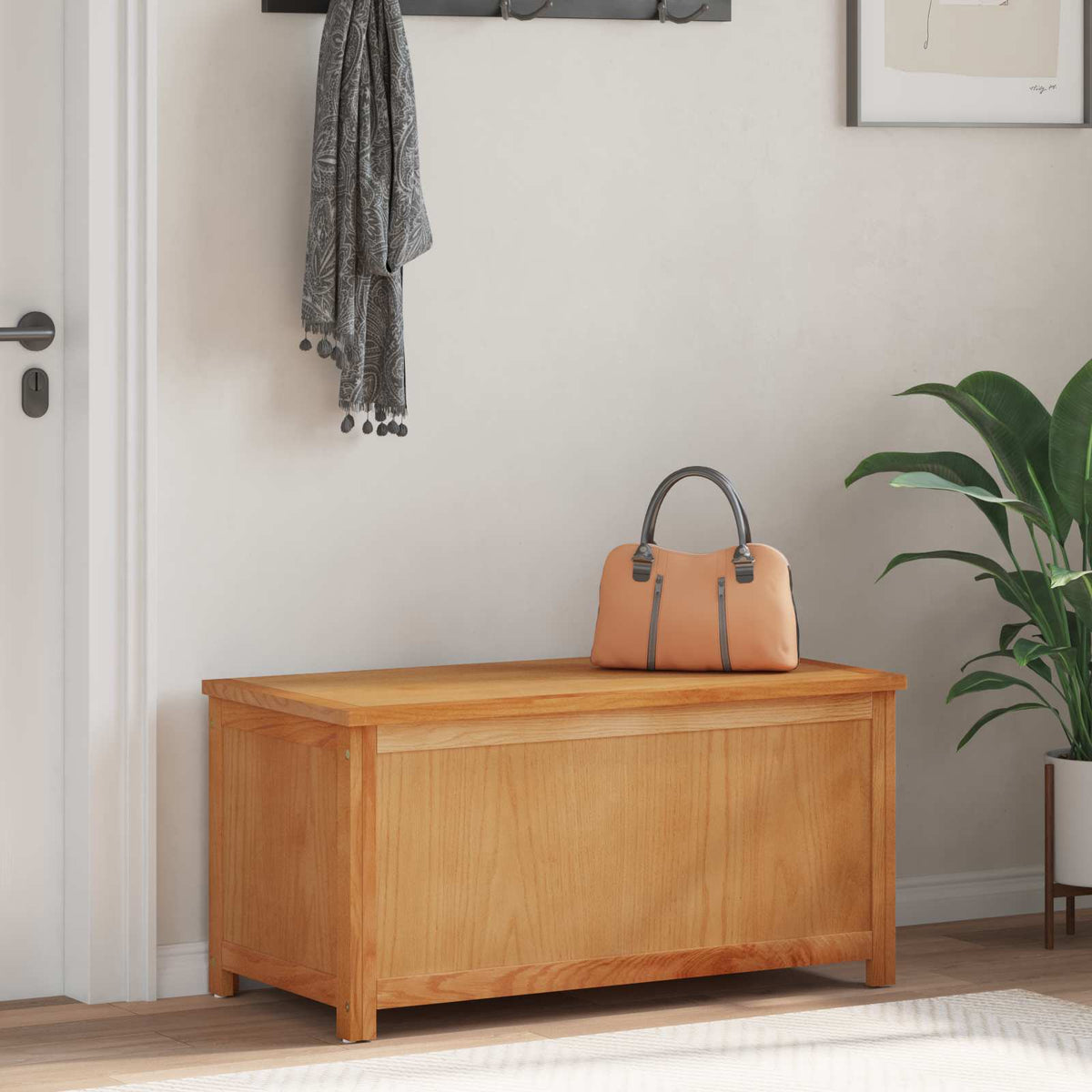 Storage Box Solid Oak Wood 90 x 45 x 45 cm