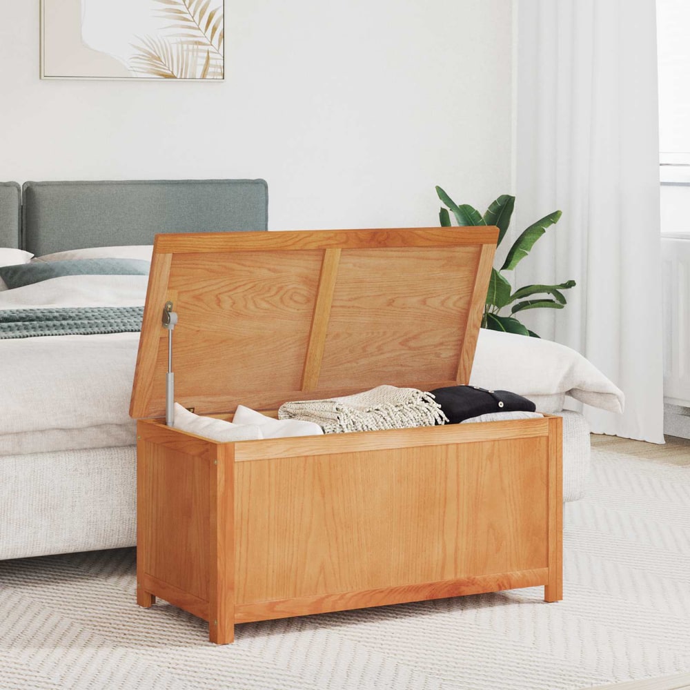 Storage Box Solid Oak Wood 90 x 45 x 45 cm