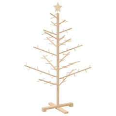 vidaXL Wooden Christmas Tree with Stand Natural 125 cm Solid pine wood 2