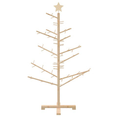 vidaXL Wooden Christmas Tree with Stand Natural 125 cm Solid pine wood 5